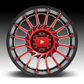 Moto Metal MO807 Shockwave Machined Gloss Black Red Tint Custom Truck Wheels Rims 4